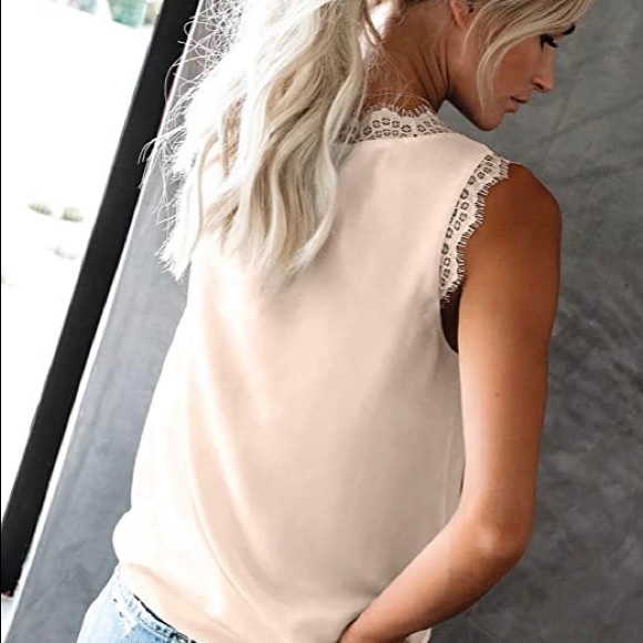 Sexy V Neck Lace Strappy Cami Tank Top/ NWT - Picture 3 of 3